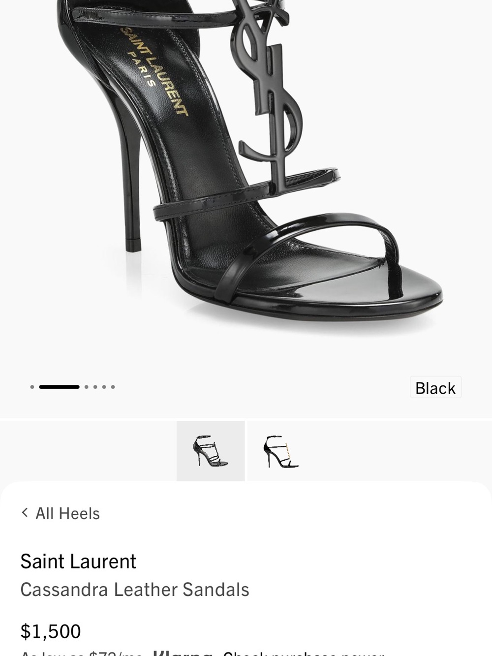 Saint Laurent Black Patent Leather YSL Logo Sandals